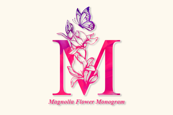 Magnolia Flower Monogram: Elegance for Your Creative Projects
